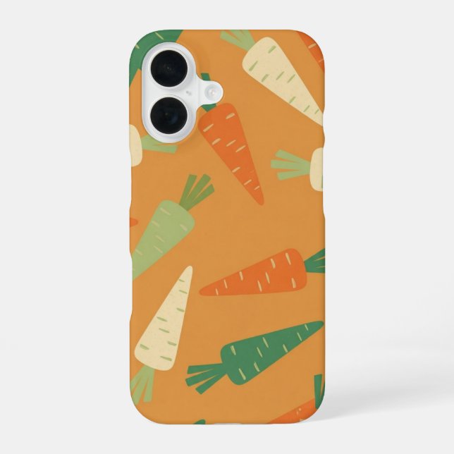 Vintage Whole Carrot Pattern iPhone 16 Case (Back)