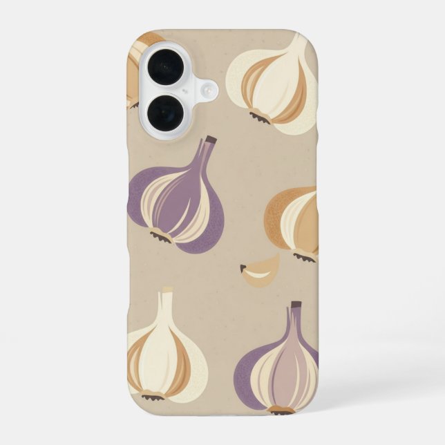 Vintage Whole Garlic Pattern iPhone 16 Case (Back)