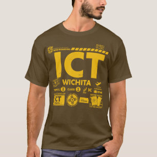 Vintage Wichita ICT Airport Code Travel Day Retro T-Shirt