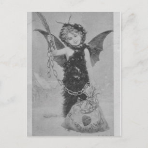 Vintage wicked cupid angel for cheating hearts postcard