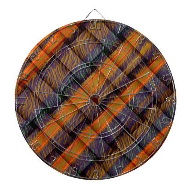 Vintage wicker art graphic design dartboard (Front)
