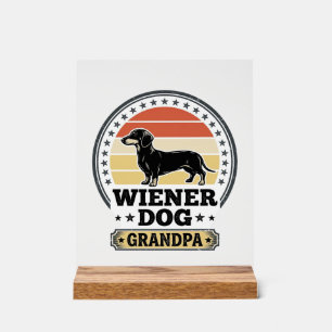Vintage Wiener Dog Grandpa Dachshund Shirt Design_ Acrylic Sign