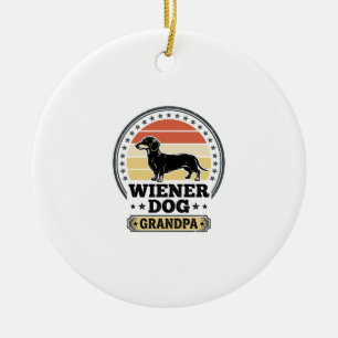 Vintage Wiener Dog Grandpa Dachshund Shirt Design_ Ceramic Ornament