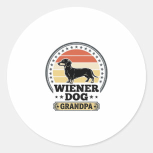 Vintage Wiener Dog Grandpa Dachshund Shirt Design_ Classic Round Sticker