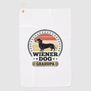 Vintage Wiener Dog Grandpa Dachshund Shirt Design_ Golf Towel