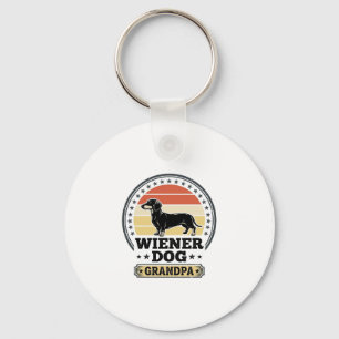 Vintage Wiener Dog Grandpa Dachshund Shirt Design_ Keychain