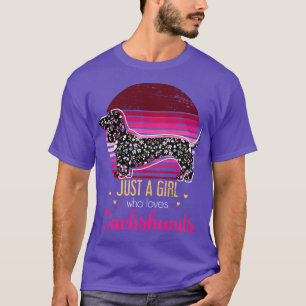 Vintage Wiener Dog Lover Girl Dachshund T-Shirt