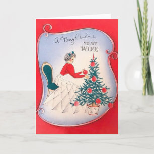 Vintage Wife Christmas Greeting Card