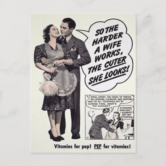 Vintage Wife Mail Order Advertisement Postcard (Front)