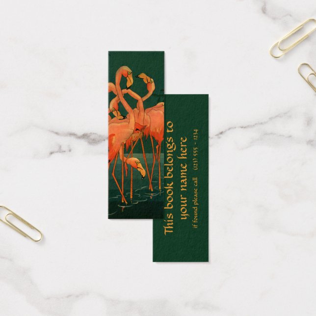 Vintage Wild Animal Birds, Tropical Pink Flamingos (Office)