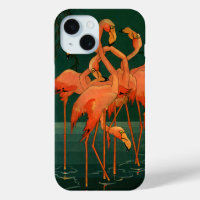 Vintage Wild Animal Birds, Tropical Pink Flamingos