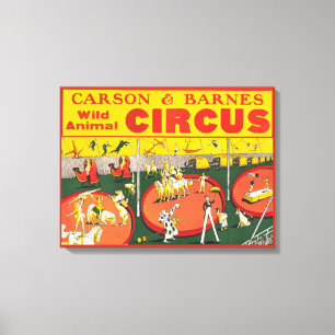 Vintage Wild Animal Circus Poster Canvas Print