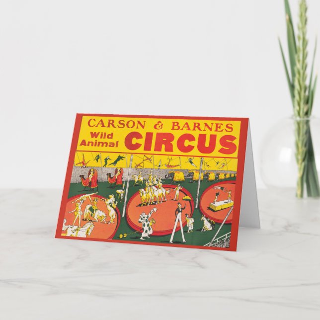 Vintage Wild Animal Circus Poster Card (Front)