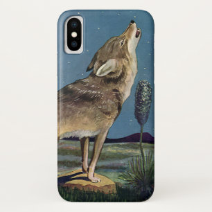 Vintage Wild Animal, Wolf Howling at the Moon Case-Mate iPhone Case