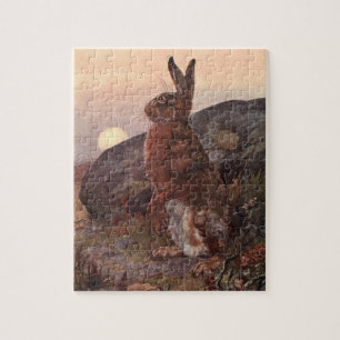 Vintage Wild Animals, Hare by Winifred Austen Jigsaw Puzzle