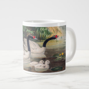 Vintage Wild Black-Necked Swan  Large Coffee Mug