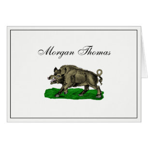 Vintage Wild Boar Drawing BW #3C