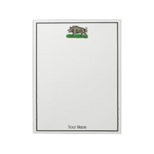 Vintage Wild Boar Drawing BW #3C Notepad