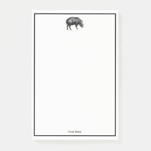 Vintage Wild Boar Drawing BW Post-it Notes