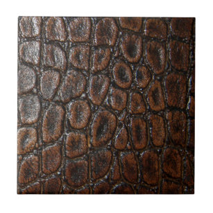 vintage wild crocodile brown alligator leather tile