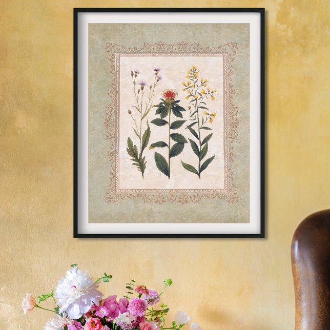 Vintage Wild Flowers Antique Botanical Poster (Creator Uploaded)