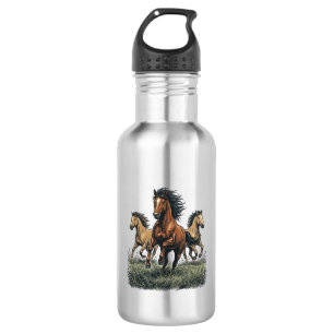 Vintage Wild Horses Running Western Vector Shirt_1 532 Ml Water Bottle