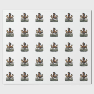 Vintage Wild Horses Running Western Vector Shirt_1 Wrapping Paper