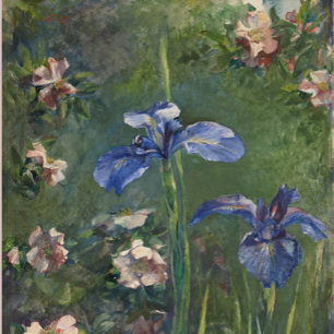 Vintage Wild Roses and Irises by John La Farge  Wrapping Paper Sheet