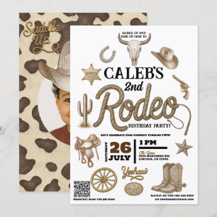 Vintage Wild West Rodeo Western Birthday Party Invitation