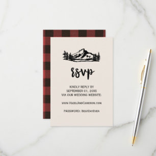 Vintage Wilderness Buffalo Plaid Online RSVP Card