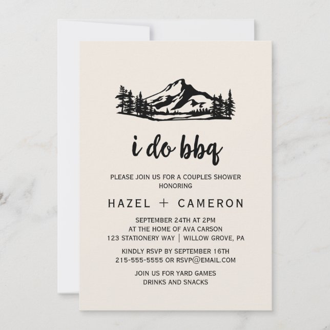 Vintage Wilderness I Do BBQ Invitation (Front)