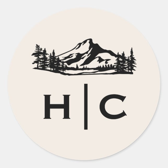 Vintage Wilderness Monogram Wedding Envelope Seals (Front)