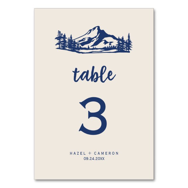 Vintage Wilderness | Navy Table Number (Front)
