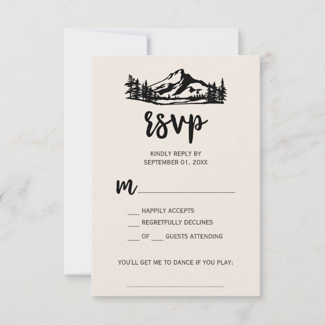 Vintage Wilderness Plaid Song Request RSVP Card (Front)