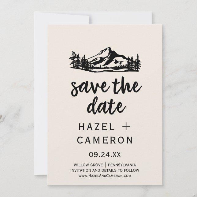 Vintage Wilderness Save the Date Card (Front)