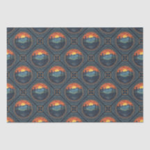 Vintage Wilderness Sunset Mandala Geometric Tile