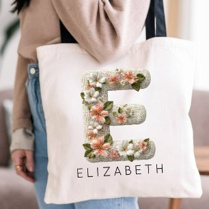 Vintage Wildflower Alphabet Teacher Appreciation Tote Bag