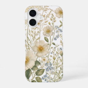 Vintage Wildflower Botanical Pattern iPhone 16 Case