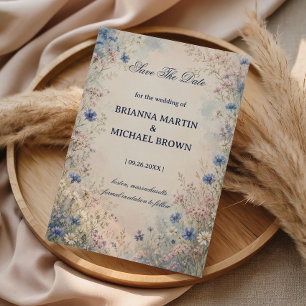 Vintage Wildflower Botanical Save The Date