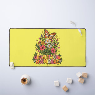 Vintage Wildflower Butterfly Grow At Your Own Pace Desk Mat