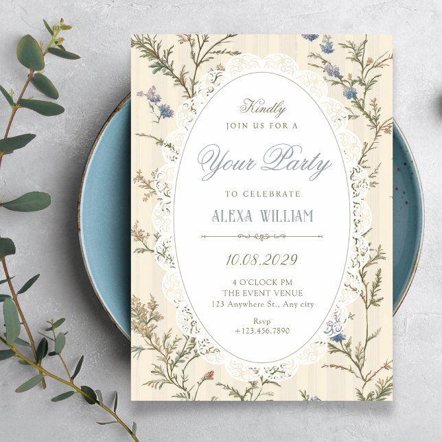 Vintage wildflower cottagecore  invitation (Creator Uploaded)