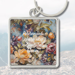 Vintage Wildflower Custom Retirement Gifts for Her Keychain