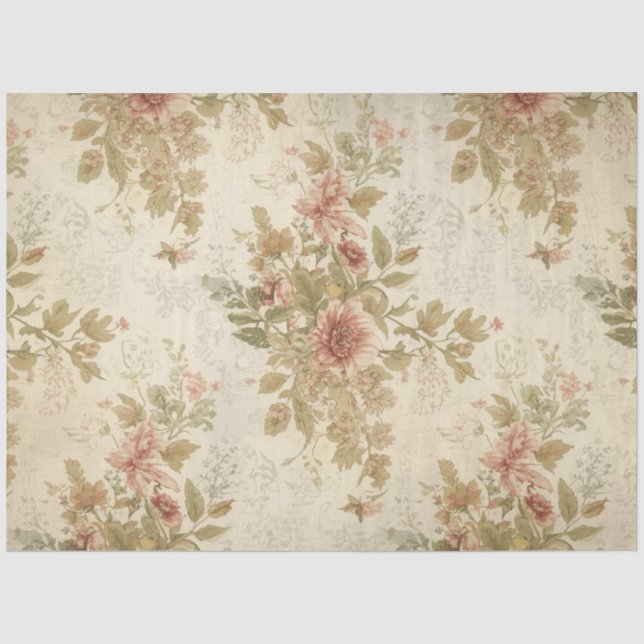Vintage Wildflower Decoupage Tissue Paper (Front)