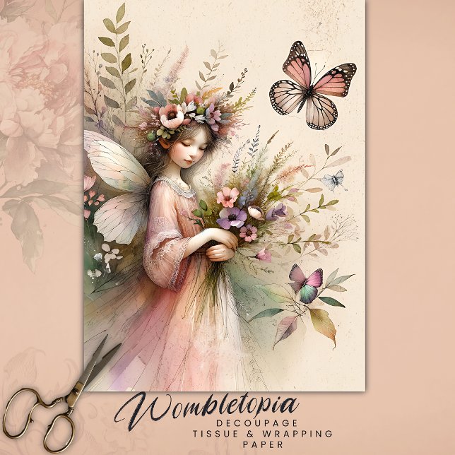 Vintage Wildflower Fairy Decoupage Tissue Paper (Creator Uploaded)