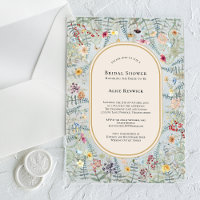 Vintage Wildflower Fern Beige Bridal Shower