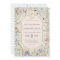 Vintage Wildflower Fern Beige Wedding Monogram