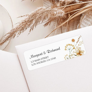 Vintage Wildflower Floral Wedding Address