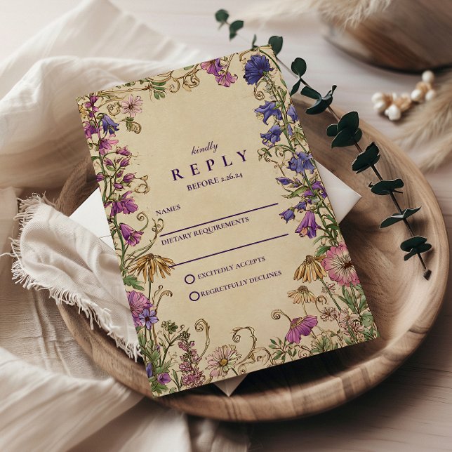 Vintage Wildflower Garden RSVP Card (Creator Uploaded)