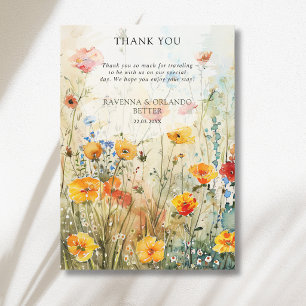 Vintage Wildflower Meadow Fall Thank You Card