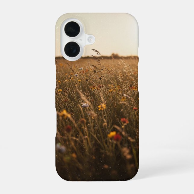 Vintage Wildflower Meadow iPhone 16 Case (Back)